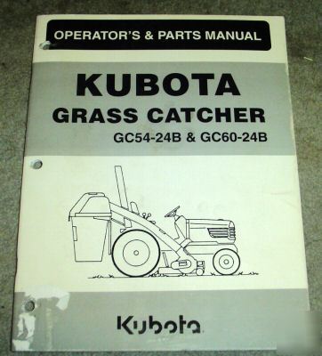 Kubota tractor grass catcher operator's parts manual