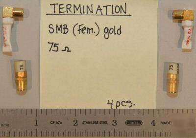 (4) terminations smb(f) gold 75 ohm