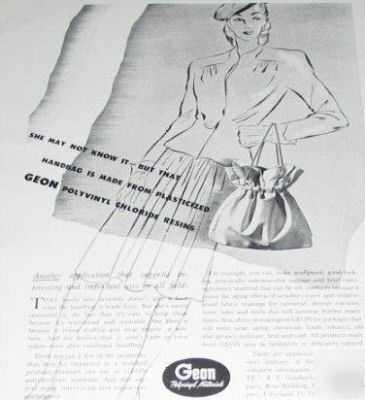 B.f. goodrich chemicals-geon polyvinyl fashion 1945 ad