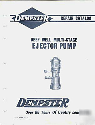 Dempster repair catalog deep well ejector pumps, manual