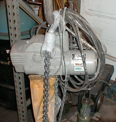 Harrington 2 ton electric chain hoist, 3 phase