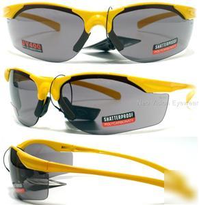 Impact smoke lens yellow safety glasses sunglasses Z87