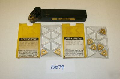 Kennametal turn/face tool hold wwlnr-164 with 8 inserts