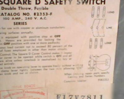 New square d sqd 100A 3P n-1 fusible transfer switch 