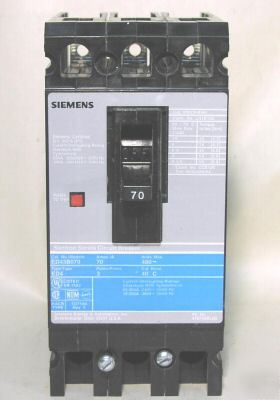 Siemens ite ED43B070 circuit breaker 3P/480V/70A lnc