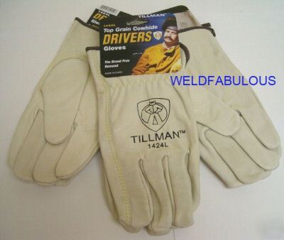 Tillman 1424 top grain cowhide drivers gloves large