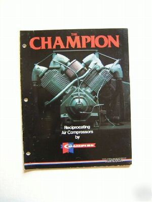 1980 champion reciprocating air compressor booklet