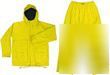 Yellow nylon waterproof jacket and trousers - size lge