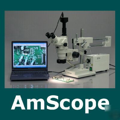 2X-45X trinocular stereo boom microscope + 2MP camera