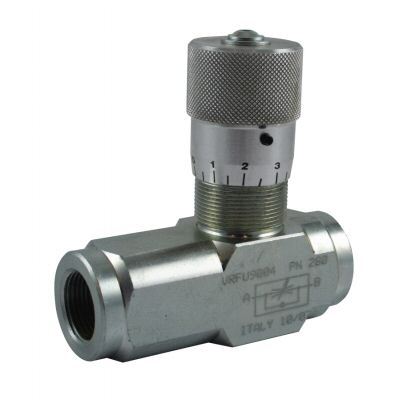 Hydraulic flow regulator valve with check 3/8