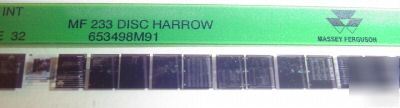 Massey ferguson 233 disc harrow parts book microfiche