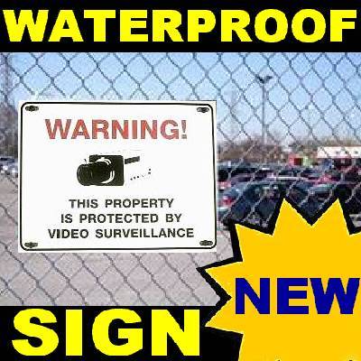 Security camera burglar alarm system warning yard sign