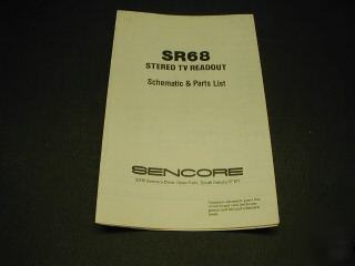 Sencore SR68 schematic - FORM3742
