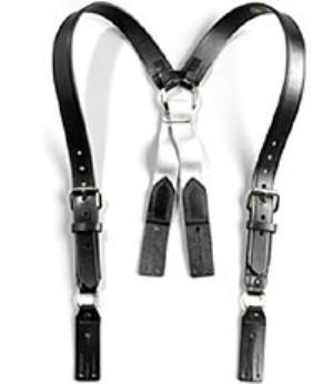 Boston leather firefighter suspenders reflective
