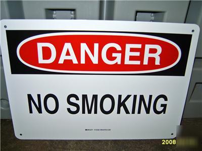 Danger no smoking aluminum safety sign 10X14
