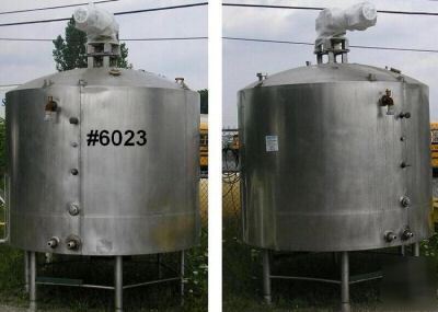 1,000 gallon walker vertical mix tank - s/s - jacketed 