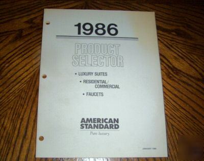 1986 american standard product selector - catalog