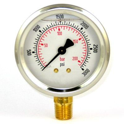 Afc-2M-25 hydraulic hose pressure gauge, 0-2,000 psi 