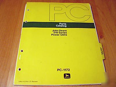 John deere 219 series power unit parts manual catalog