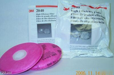 New lot of 5 pair 3M # 2040 pancake respirator filter 