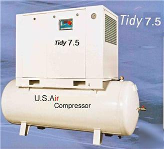 New us air rotary screw compressor 7.5 hp 35 cfm ir gd