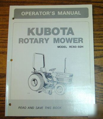 Kubota B9200 & B9200HST tractor mower operator's manual