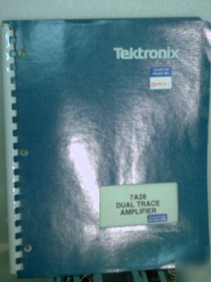 Tektronix 7A26 dual trace plug in 7000 series w manual
