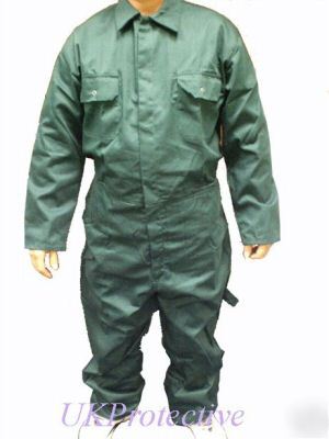 Green stud front boiler suit, overall, workwear - m