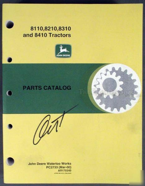 John deere 8110 8210 8310 8410 tractor parts catalog jd