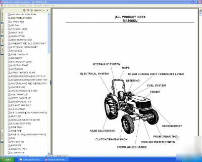 Kubota M4800SU 2X4 tractor parts manual