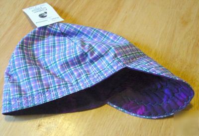 New traditional plaid welding hat 7 1/8 fitter marbled