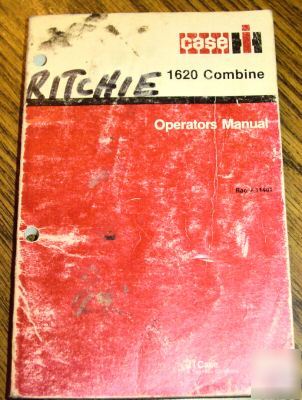 Case ih 1620 combine operator's owners manual book