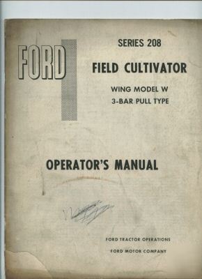Ford tractor series 208 field cultivator manual 