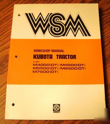 Kubota M4000DT-M7500DT tractor workshop service manual