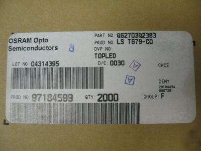 2000PCS p/n LST679-co ; topled low curre , mfg: osram