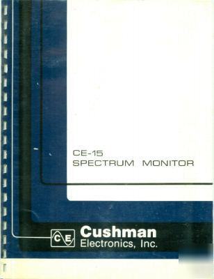 Cushman ce-15 fm spectrum monitor op/service manual cd