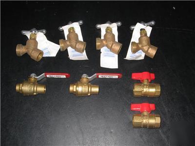 Nib lot of 8 hose / ball valves 1/2