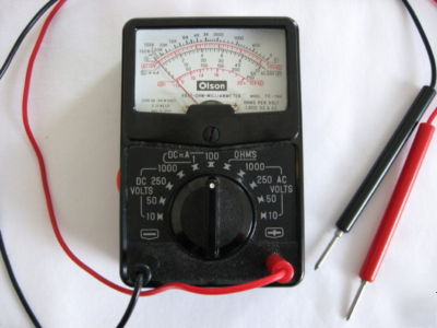Olson volt-ohm-milliammeter (vom) model te-184 w/ leads