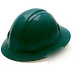 Full brim 4 pt. ratchet suspension hard hat-green