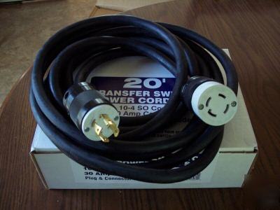 New generator power cord,20' long, 30 amp, 10-4 so 