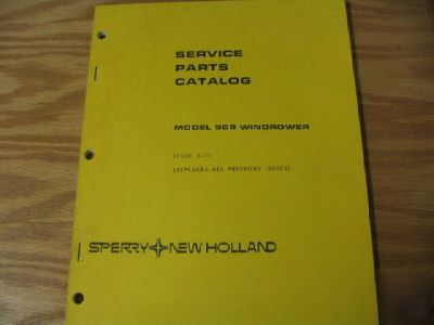 New holland model 909 windrower parts catalog