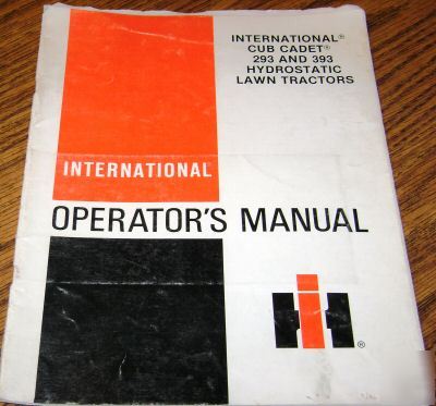 International 293 393 tractor operators manual ih