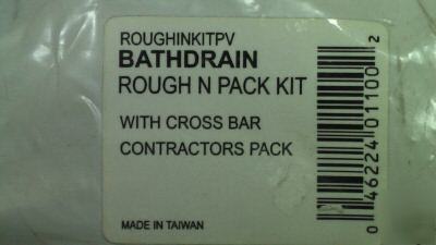 Lot of 6 keeney bath drain rough-n-pack kit w/cross bar