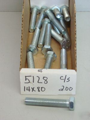 M14 - 2.0 x 80 mm metric bolts grade 8.8, qty (1)