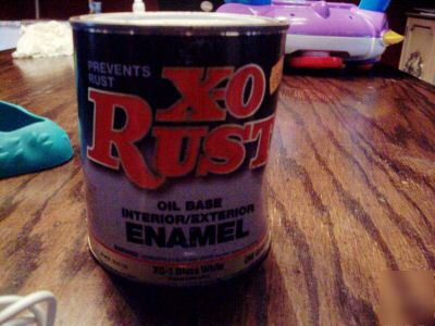 New 1QT x-o rust oil base enamel xo-1 gloss white paint