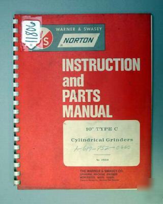 Warner & swasey instruction & part manual 10