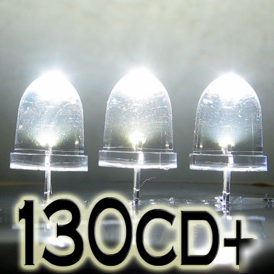 White led set of 500 super bright 10MM 130000MCD+ f/r