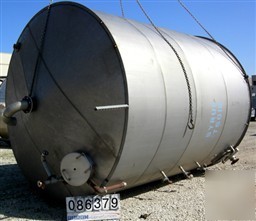 Used: tank, 10,000 gallon, 304 stainless steel, vertica