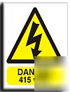 415 volts sign-s. rigid-200X250MM(wa-021-re)