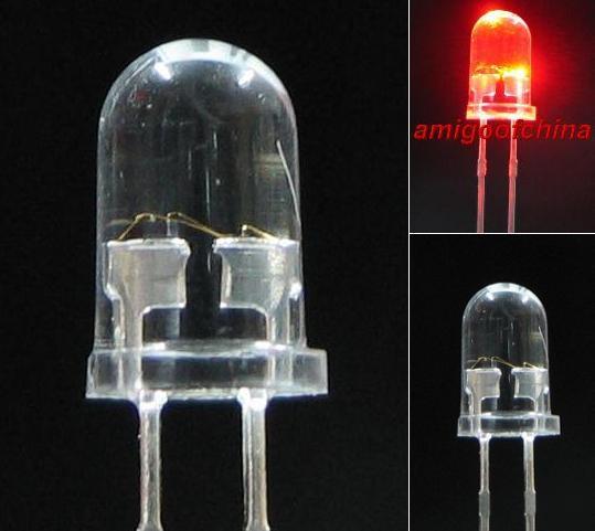 100X 5MM red flash led bulb light alarm free resistors